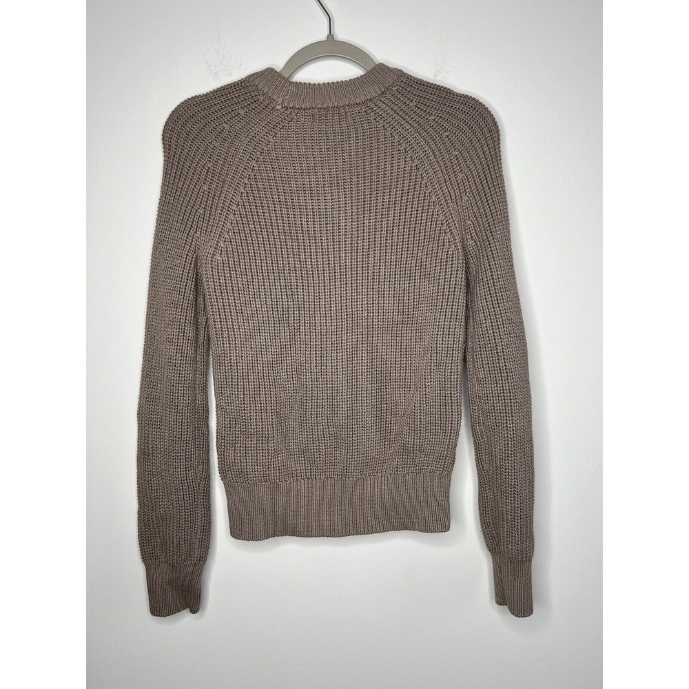 Evereve Sweater Womens XS Tan Pullover Chunky Knit Crew Neck Minimalist Casual - Picture 13 of 16